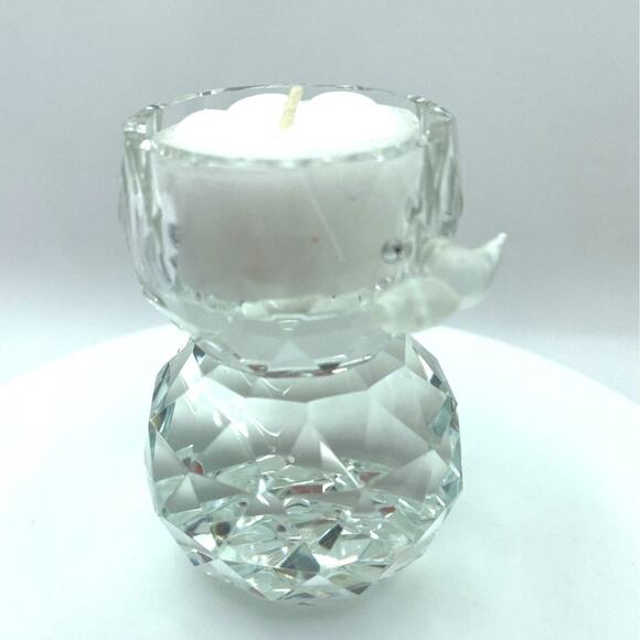 Crystal Snowman Votive Candle Holder - Holiday Christmas Decor - Picture 6 of 8
